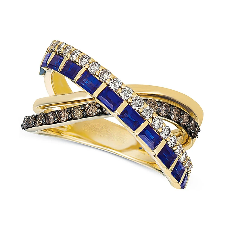 Золотые и серебряные разноцветные двухцветные золотые кольца для мужчин и женщин модные дизайнерские современные ювелирные изделия новые женские аксессуары кольцо подарок Z5M071 - Цвет основного камня: M176