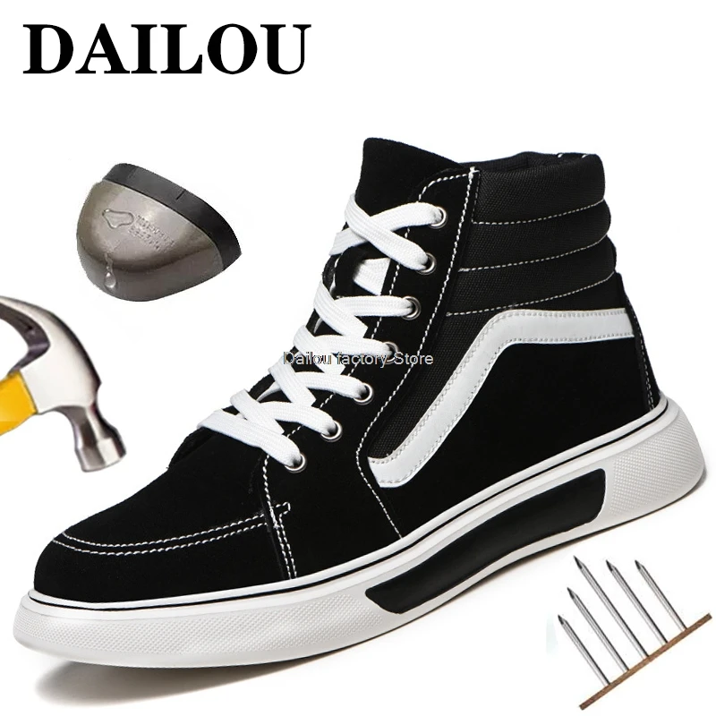 Botas de seguridad antiperforación para hombre, botas de trabajo con punta de acero, botines de construcción, zapatos protectores