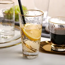 Японский золотой край молоток стеклянная чашка высокая термостойкость боросиликатное домашнее соковое молоко вода стекло es для женщин и мужчин