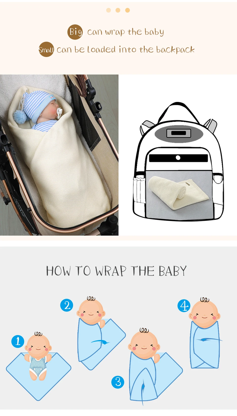 Baby Blankets Super Soft Newborn Swaddle Wrap 100*80cm Knitted Toddler Infantil Sleeping Blanket Quilts for Stroller Bed Carseat 7 H912a3e5fc893492dbe6372c20c1bf0efO