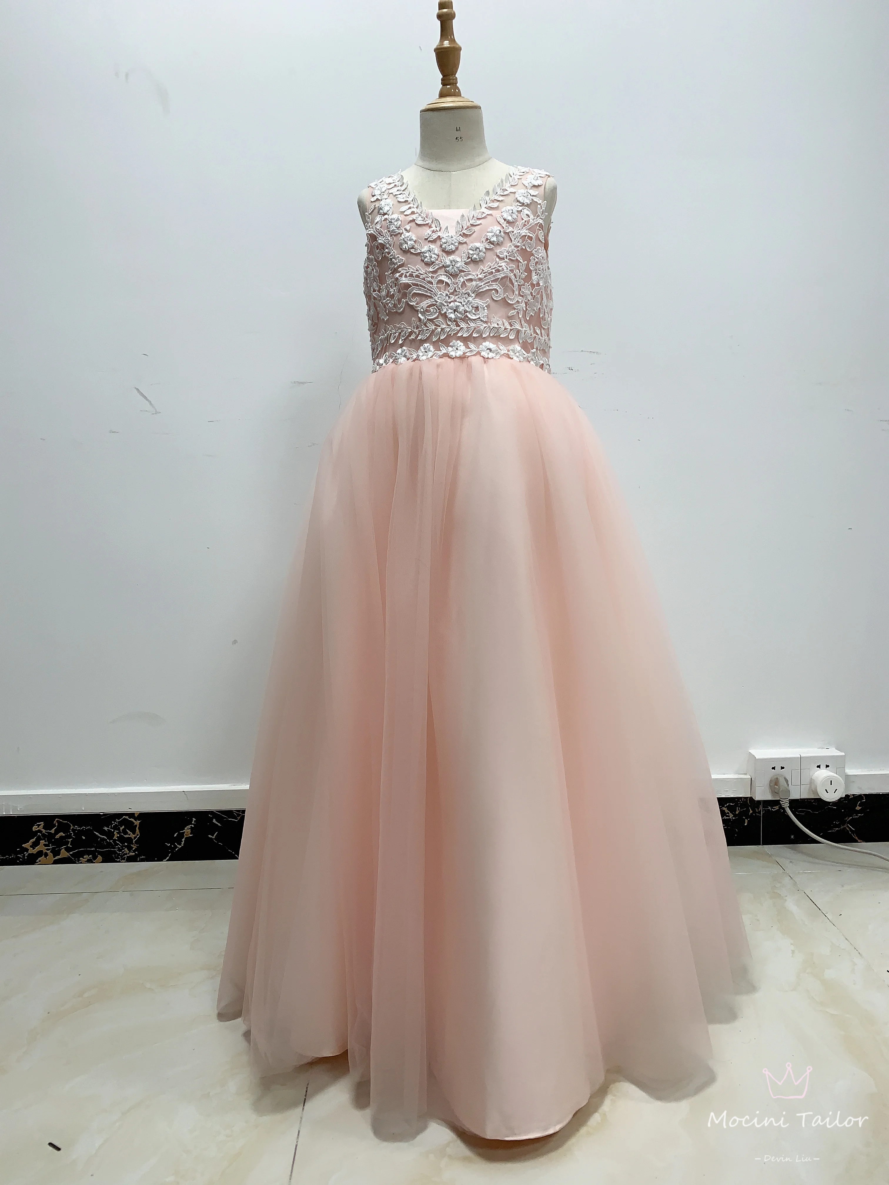 soft pink flower girl dresses