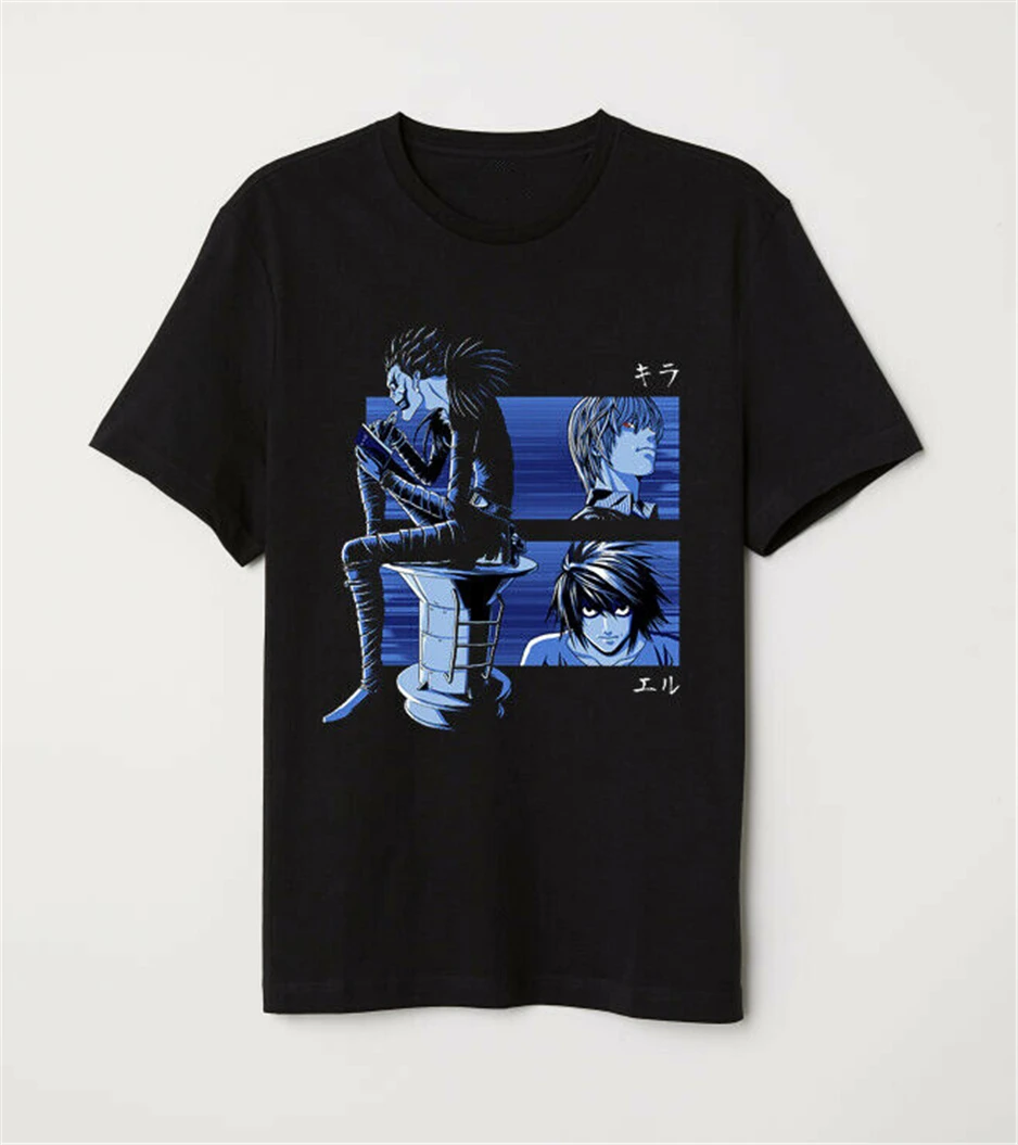 Death Note Light L And The Shinigami Black T Shirt For Anime Manga Fans 