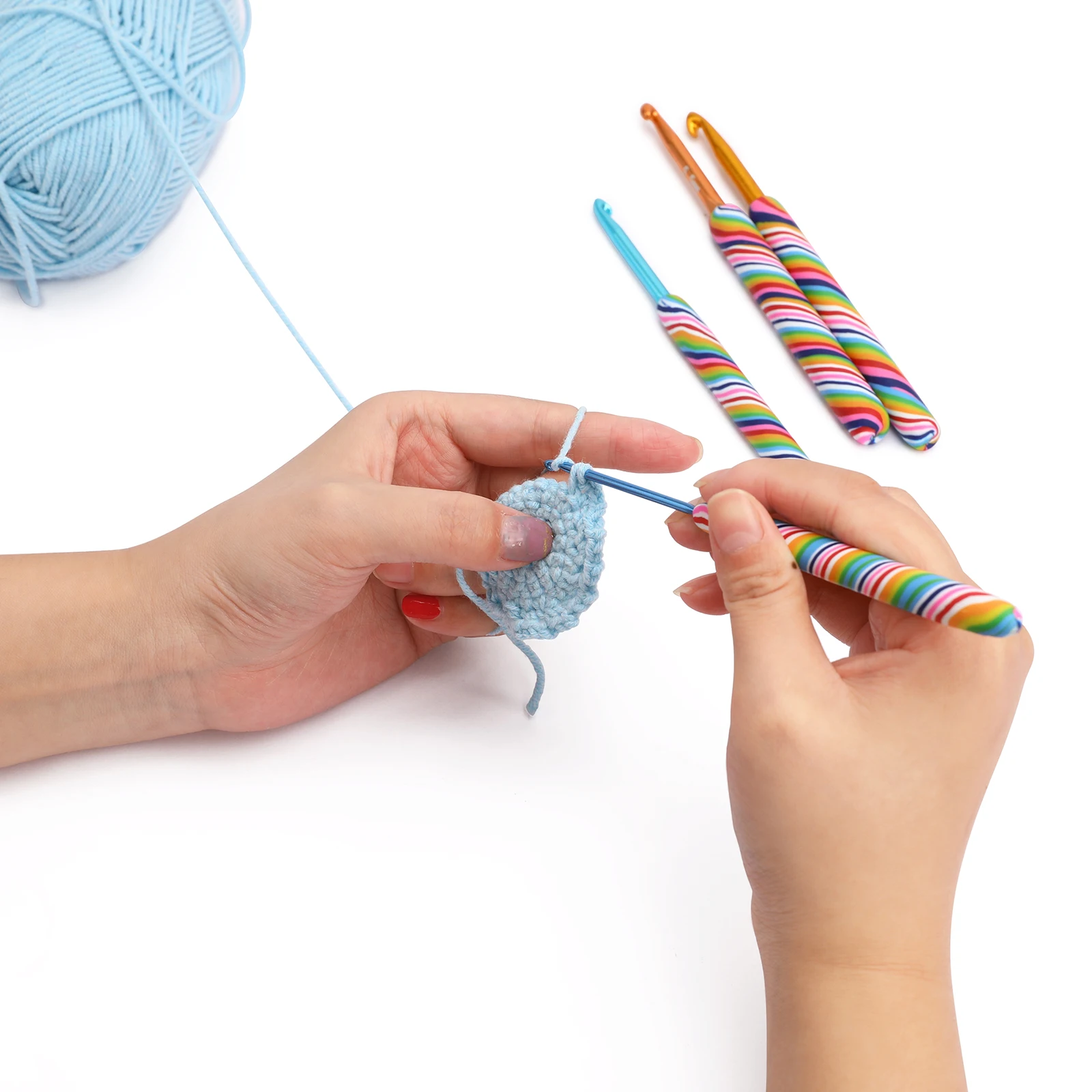 QZLKNIT 1PCS Rubber Grip Extra Long Crochet Needles Aluminum Ergonomic Crochet  Hooks for Beginners and Knitting Crocheting Yarn - AliExpress