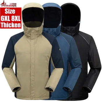 

Winter jacket men Female Casual Waterproof Jacket 6XL 8XL Plus Velvet Thick Warm Windproof hooded Fur Parkas Coats men clothing