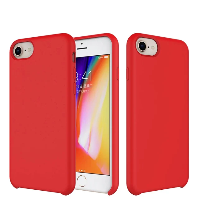 Красный Роскошный чехол для iPhone 6 6s 7 8 plus X XR XS Max, жидкий силиконовый мягкий чехол для iPhone 7 - Цвет: Красный