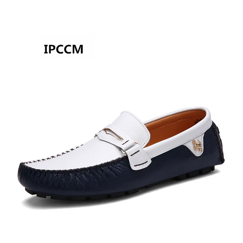 

IPCCM 2018 Pure Manual Simple Fashion Style High Quality Genuine Leather Men Flats Gommino Driving Shoes
