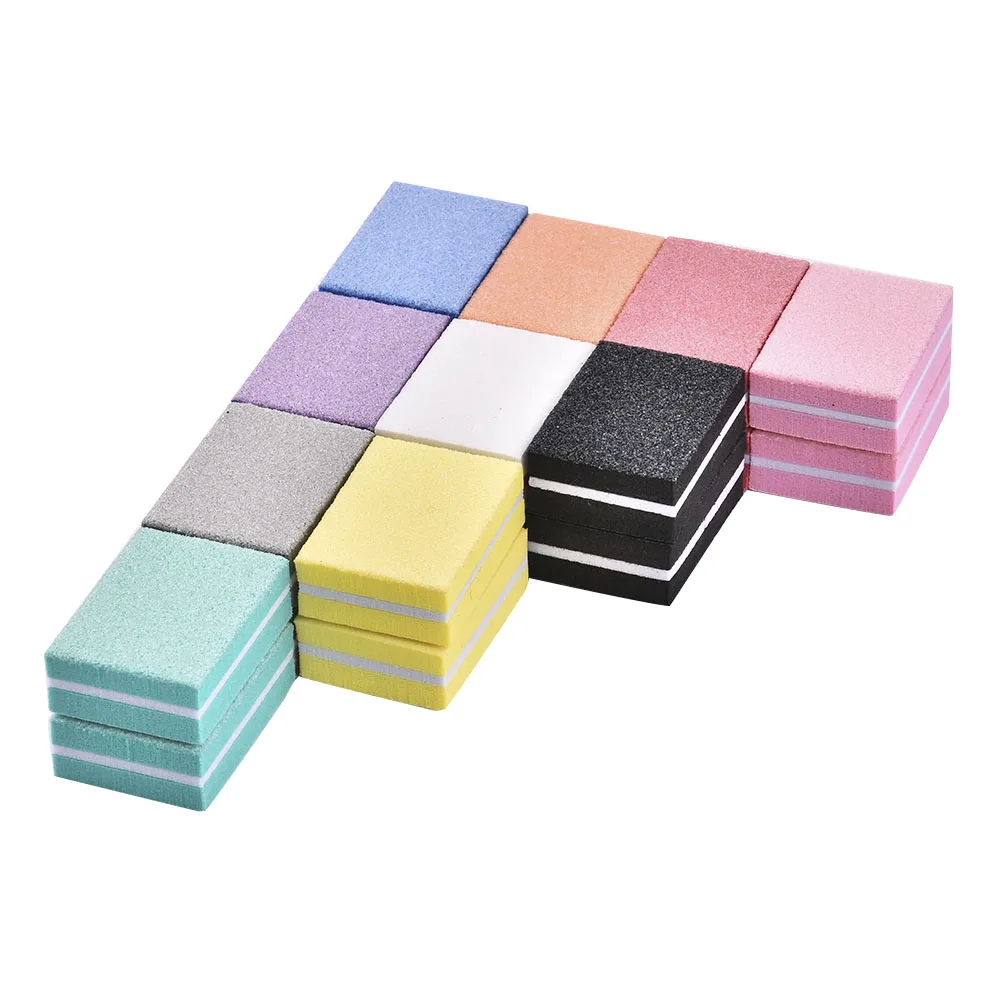 10Pcs Professional Mini Sponge Nail Polish Sanding Buffer Strips Tools Nail Art File Double-sided Small Manicure Sponge File