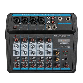 

M6 Portable Mini USB Recording Live K Song 48 Volt Power Mixer Mixer o DJ Console (EU Plug)