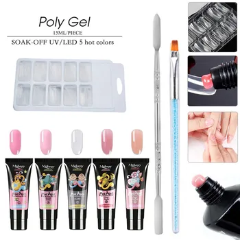 

5 Pcs/set 6 Colors Poly Gel Nail Extension Gel Dressing Tool Multicolor Extended Gel Quick Suit Fast-Drying Poly Gel Nail