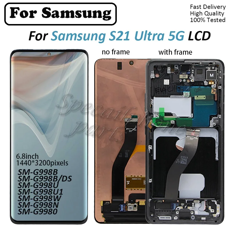 For Samsung Galaxy S21 Ultra 5G SM-G998U/U1 LCD Display Touch Screen  Replacement