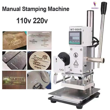 

Logo Manual Hot Foil Stamping Machine Press Embossed Tool Leather PU Wood PVC Paper Brand Bronzing Tool heat stamper