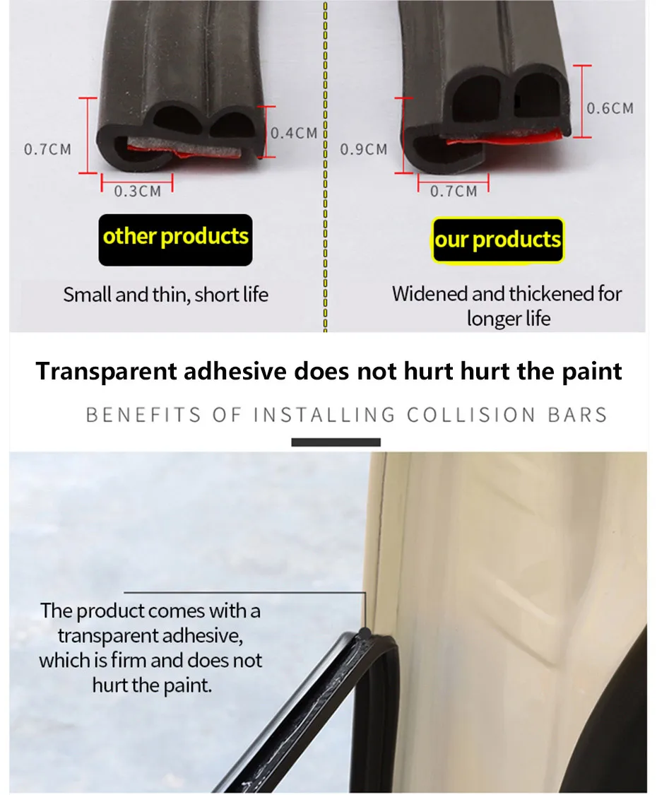 Защитные полосы для изоляции, блокирования дверей автомобиля, резиновые уплотнения, универсальные аксессуары для интерьера