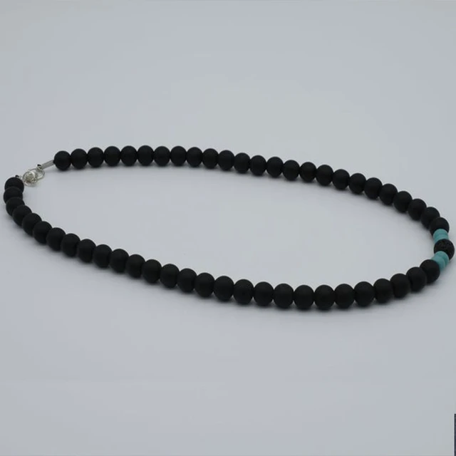 Obsidian Crystal Necklace | Beaded Obsidian Necklace For Men | Exquisite  Silver Beads Necklace – Azuro Republic