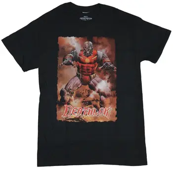 

Deathlok (Marvel Comics) Mens T-Shirt - Ready for A Rumble In Pile of Rubble Print T Shirt Mens Short Sleeve Hot Top Tee
