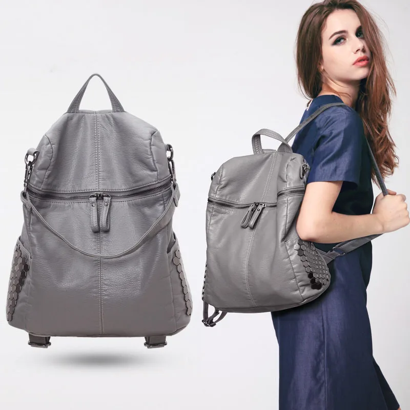 

Rivet Shoulder WOMEN'S Bag New Style 2017 Fashion Shoulder Female Backpack Sheepskin Shoulder Rivet WOMEN'S Bag Bag