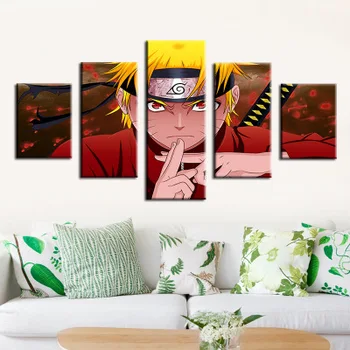 

5 Modules Japanese Anime Naruto Painting on Canvas Wall Art Prints and Posters Modern Home Living Room Decoration Painting