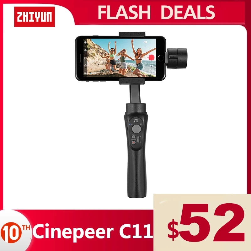 ZHIYUN Official CINEPEER C11 3-Axis Phone Gimbal Handheld Stabilizers Vlog Smartphone for iPhone 11 12 XS Huawei Xiaomi Samsung