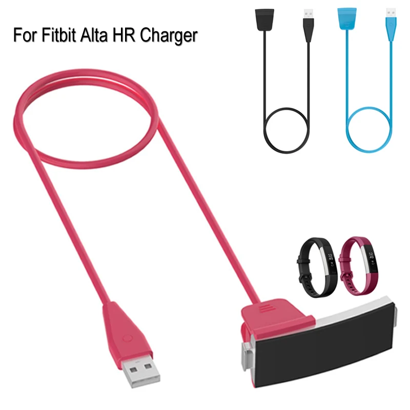 

USB Charging Cable for Fitbit Alta HR Charger Black Charging Cord Lines With Reset Function Smart Watch Dock Adapter