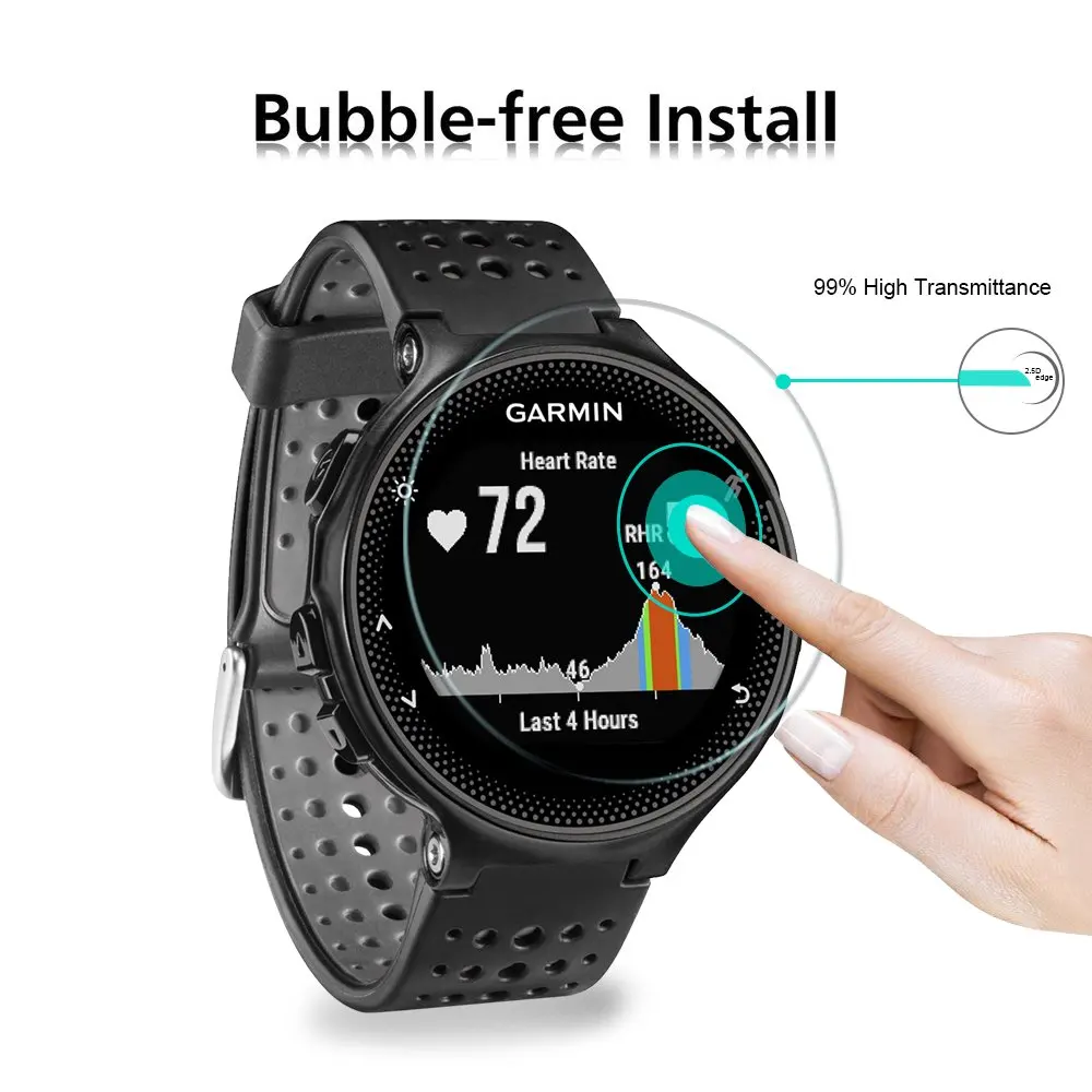 Garmin Garmin Forerunner 220/230/235/620/630 용 4PCS 강화 유리 Garmin 스마트 워치 용 9H 화면 보호 필름