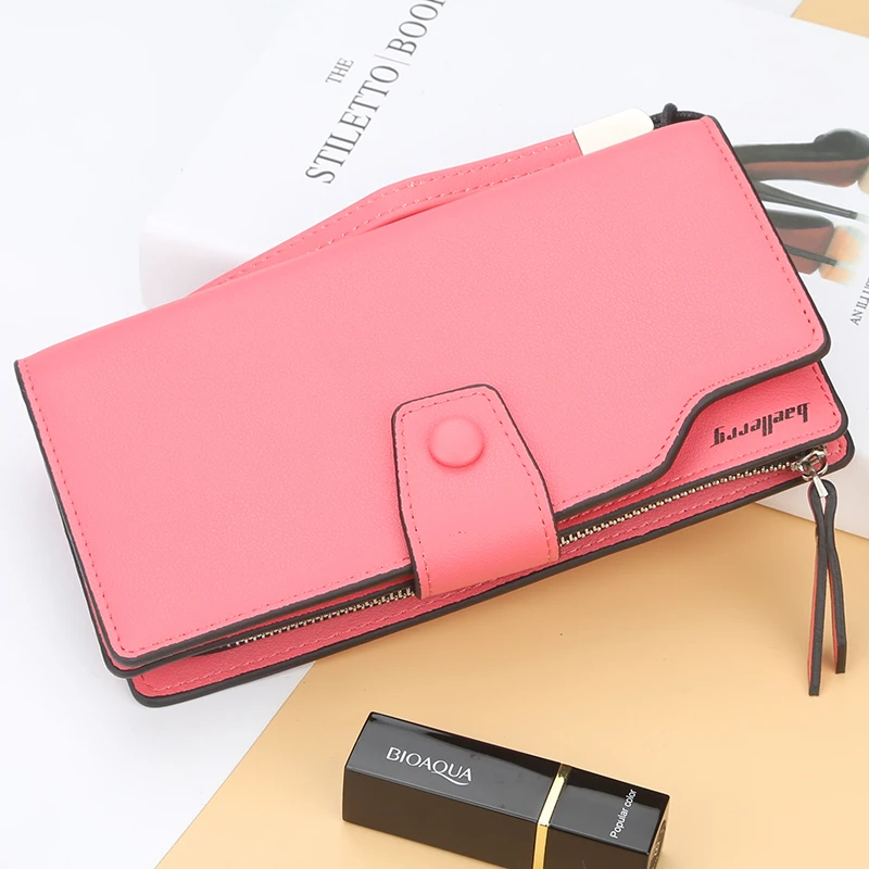 

Famous Brands Long Design Women Wallets Card Holder Women's with a Wrist Handle Leather Phone Case Purse Clutches Wallets Women
