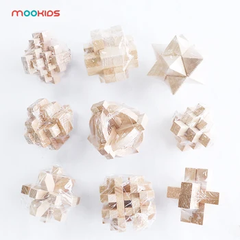 

Kids Education Toys DIY 3D Wooden Puzzle Toys Luban Lock Toy Assembling Ball Cube Challenge IQ Brain Wood Toys Games