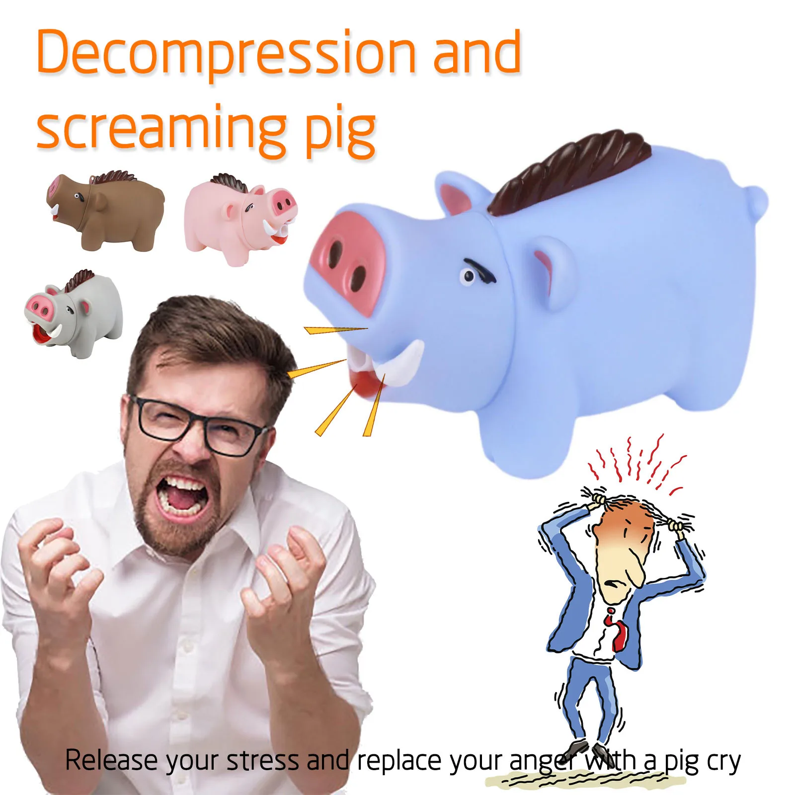 

4 Colors Are Optional Decompress Vent Scream Pig Ccream Pig Creative Stress Relief Toys Antistress Squeeze Decompression Toys