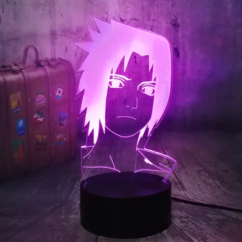 

HYUchiha Sasuke Naruto Anime Figure 3D LED Night Light Remote Control Table Lamp Baby Kids Birthday Christmas lamp Bedroom Decor