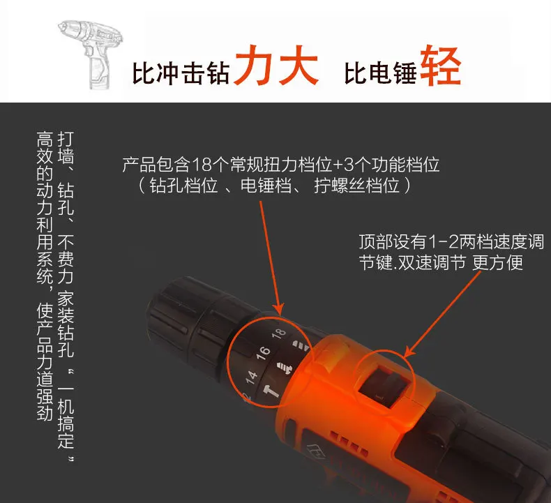 12V Lithium Battery Rechargeable Electric Drill Set Combined Tool Electric Screwdriver Gift Hardware Kits