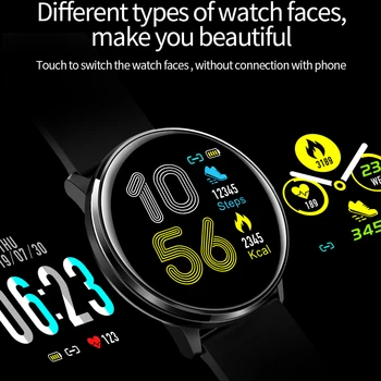 

MX6 Fitness Tracker Smart Watch For Apple IOS Android Bracelet HD IPS 1.3" Pedomte Touch Waterproof IP68 Heart Rate Calories