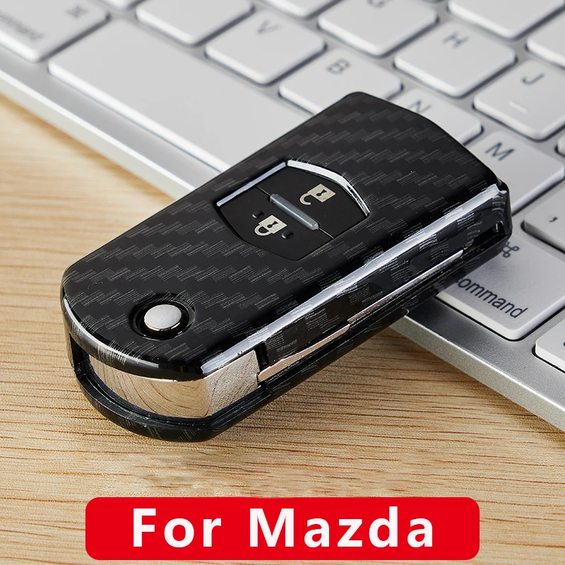 

Car Key Shell Protector Key Case Chains Remote Key cover For Mazda 2 3 6 CX5 CX-7 CX-5 RX8 MX5 car Accessories keychainshell