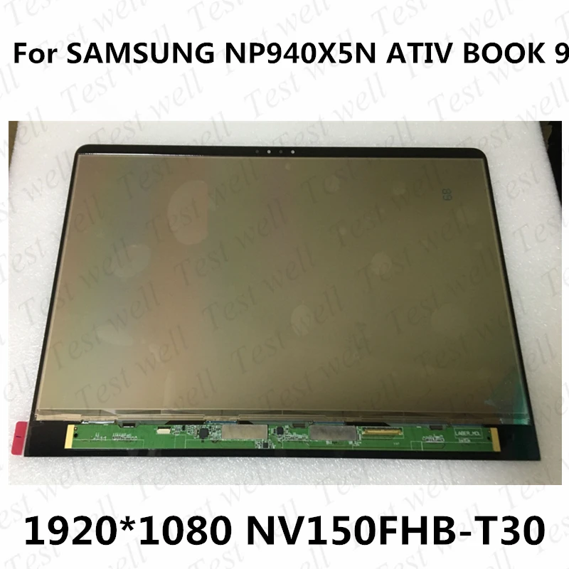 

Тестовый 15-дюймовый ЖК-экран + сенсорный дигитайзер в сборе для Samsung NP940X5N ATIV Book 9, NP940X5N NV156FHB-T30 FHD 1920X1080