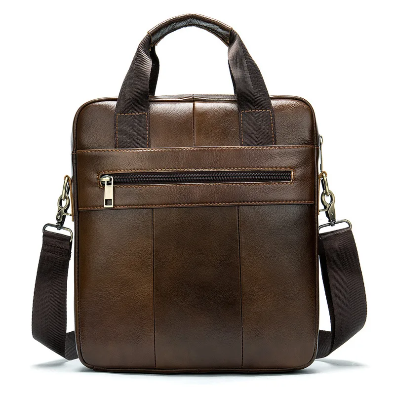 

genuine leather men's bag new head leather briefcase vertical retro recreational sloping single shoulder bag Men's shoulder bag