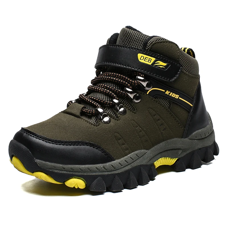 Kids Suede Autumn Winter Hiking Shoes Children Outdoor High Top Casual Sneakers Boys Non-slip High Top Trekking Climbing Boots