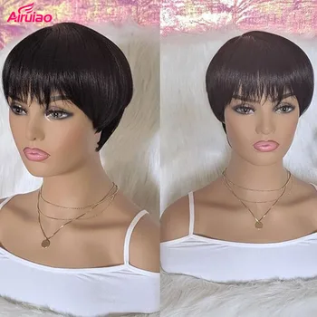 

Pxie Cut 13×4 Glueless Short Wig Straight Lace Front Remy Brazilian Human Hair Wigs For Black Women Bleached Knots Pre Plucked