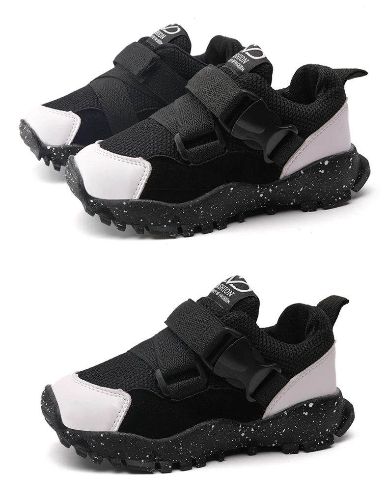 Spring Autumn New Style Air Mesh PU Leather Kids Girls Boys Sports Casual Toddler Sneakers Children Shoes