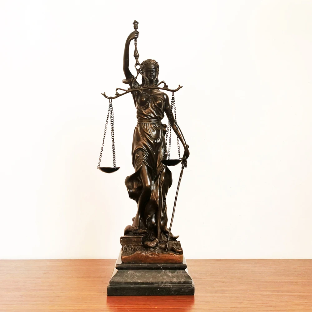 Бронзовая греческая статуя леди, статуя справедливости, Статуэтка из металла для украшения дома и офиса