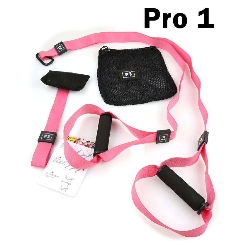 Эспандеры для фитнеса, подвесной пояс для тренировок, гимнастики, тренировки, подвеска для упражнений, тянущиеся эластичные ремни - Цвет: Pro 1 Pink