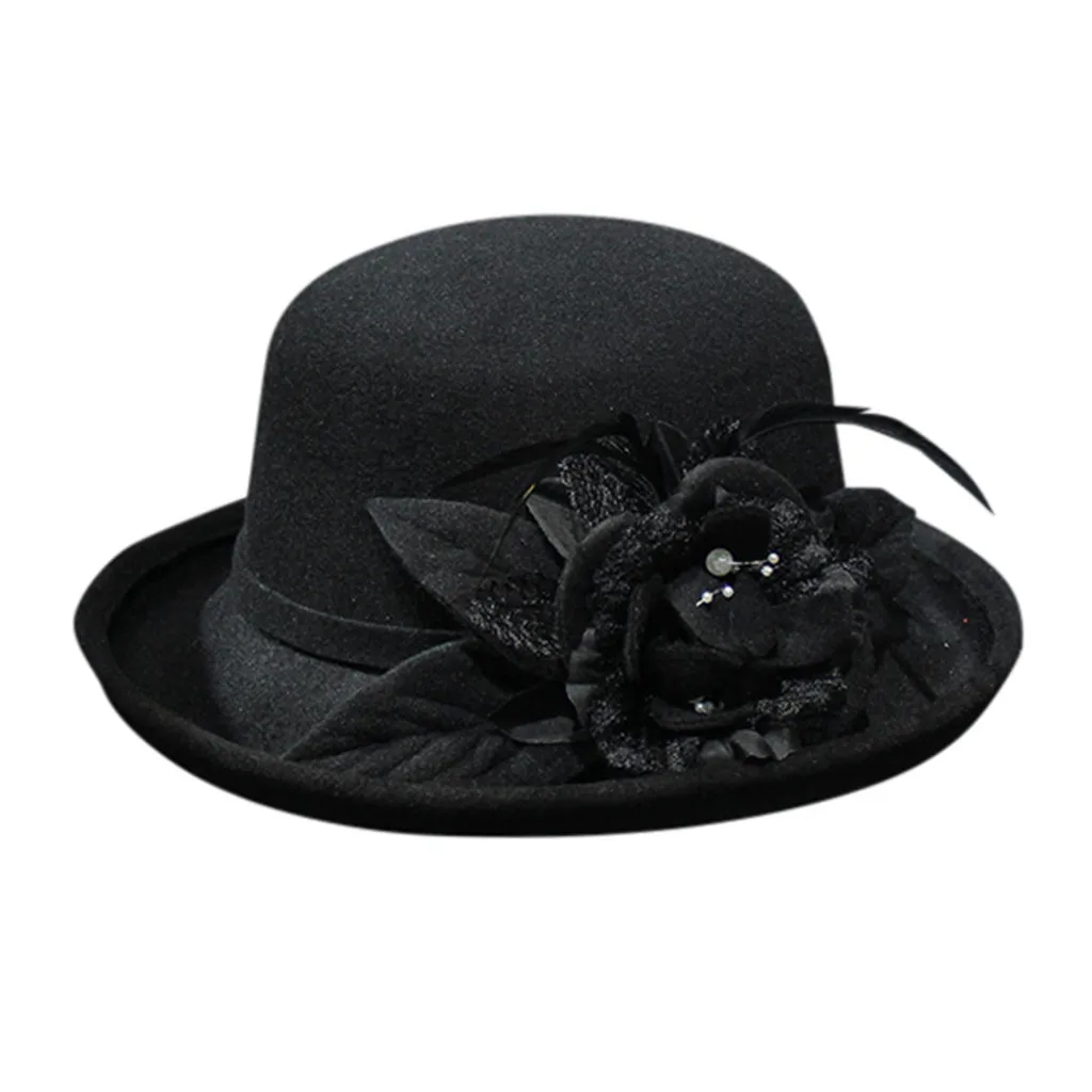 Подарок матери, Дамская осенняя и зимняя модная шерстяная накидка, женские вечерние головные уборы высшего класса, шерсть, фетровая шапка# p3
