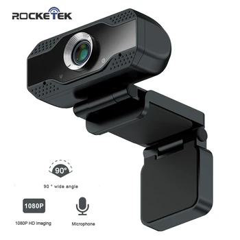 

Rocketek HD Webcam Built-in Microphone Smart 1920 X 1080P 30fps Web Cam Camera USB Pro Stream Camera for Desktop Laptops PC Game