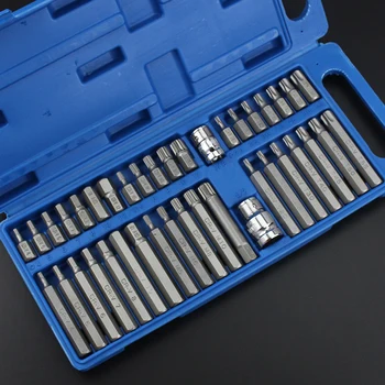 

40pcs / set 1/2 "3/8" Drive Sockets Power Tool Bits Set Hex Star Spline Socket Screwdriver Bit Set Car Van Repair Tools Kits