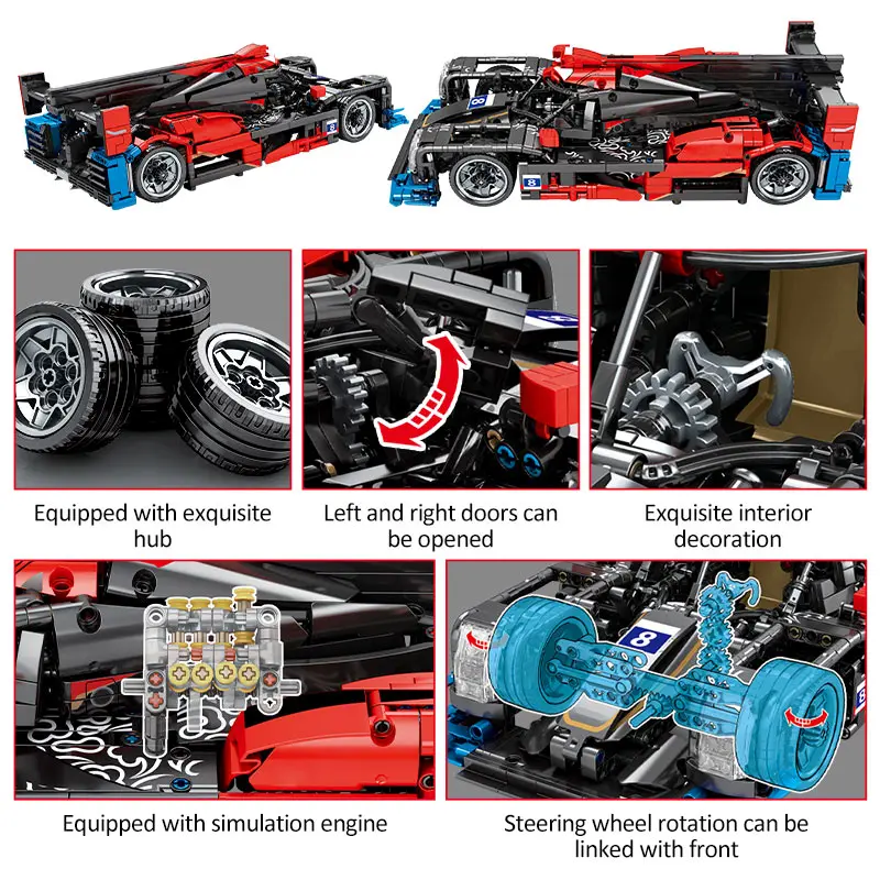 SEMBO создатель города RC/non RC 1:14 гоночный автомобиль MOC APP Technic модель спортивного