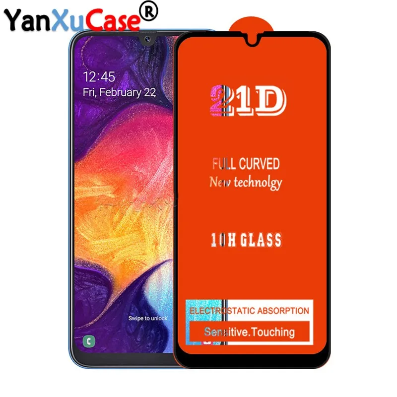 100Pcs 21D Full Cover Tempered Glass For Samsung A20S A01 A21S A11 A21 A31 41 A51 A61 A71 A81 A91 Screen Protector On Note20