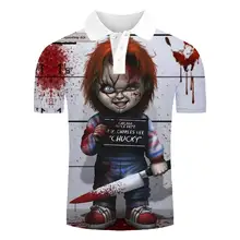 Мужская рубашка поло, серия клоуна, 3D принт, Мужская забавная футболка, удобная футболка-поло, летняя креативная рубашка, новинка