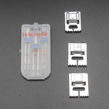

Multi-function Household 3Pcs Sew Accessories DIY Sewing Tools Sewing Press Foot Double Needle Combination Decoration 50x24x4MM