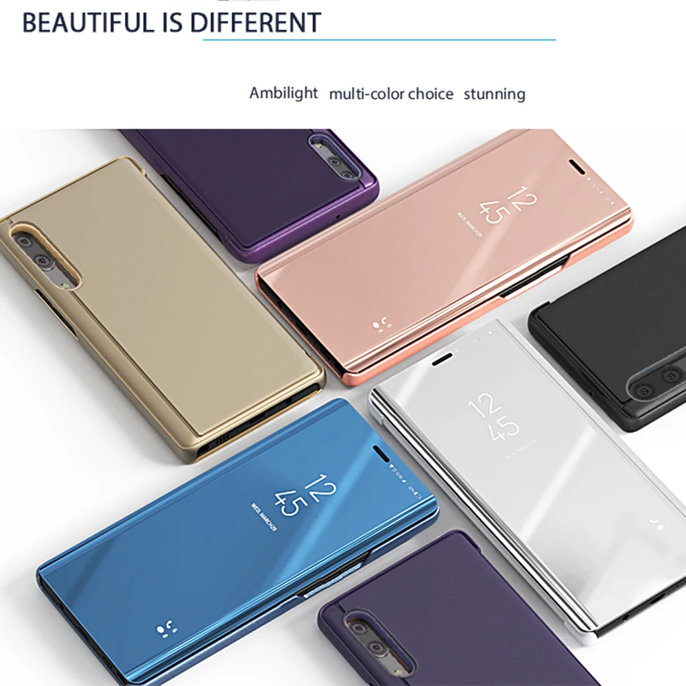 Phone Case Smart Mirror Flip Case Flip Holder Case For Samsung Galaxy A54 A55 A53 5G A35 A14 A34 A33 A52 A32 A13 A12 A24 A23 A22 A73 A72 A25 A15 Mirror Back Cover