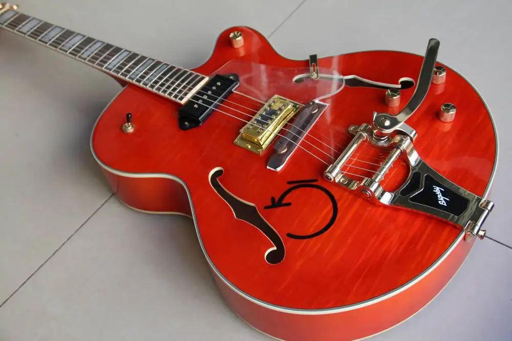 Оптовая продажа гитар Джаз гитара Новый Gretschmodel 6120 электрогитара в оранжевом