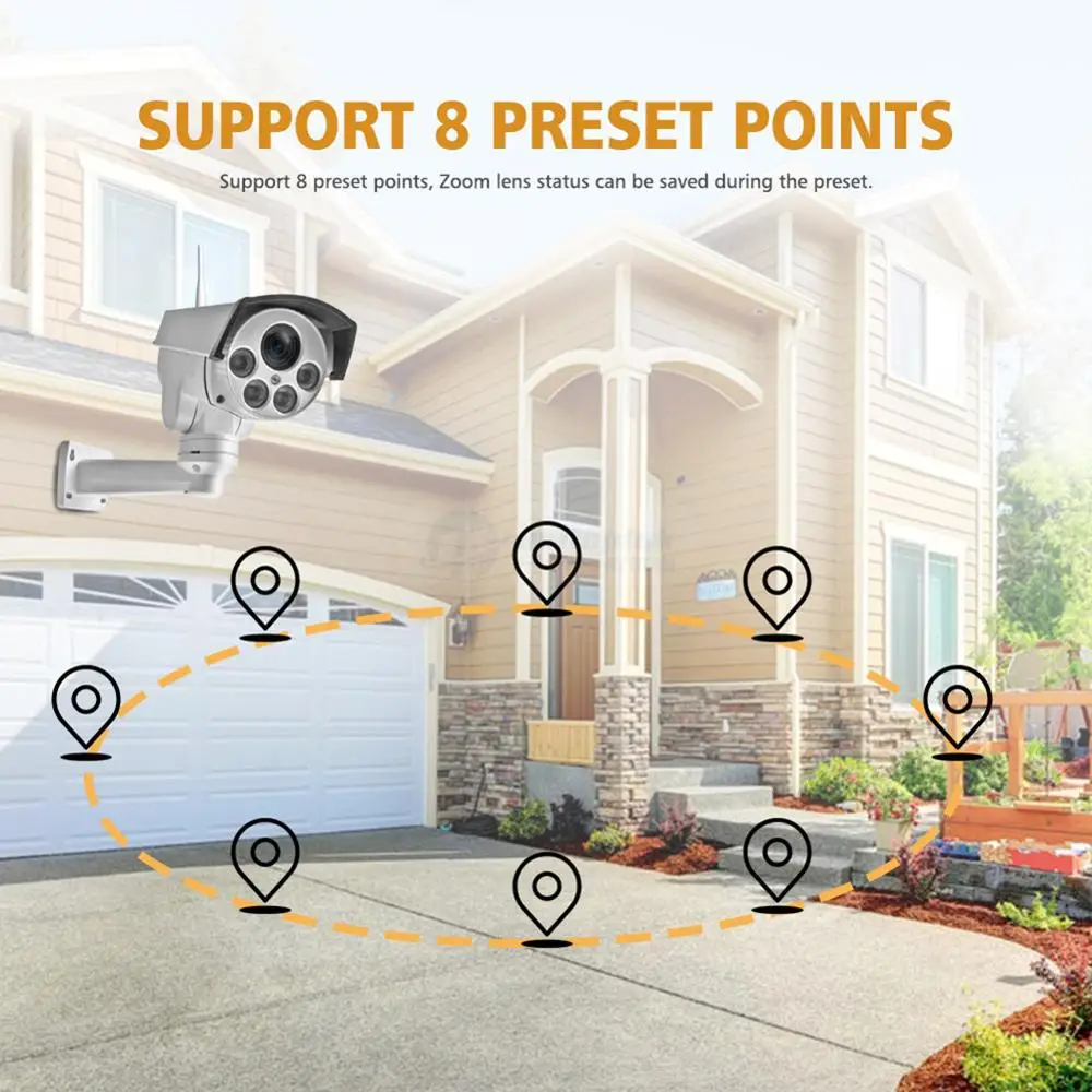  Wifi PTZ IP Camera 5MP Super HD 5X 10X Optical Zoom Audio Wireless PTZ Cam Bullet Outdoor 50m IR Vi