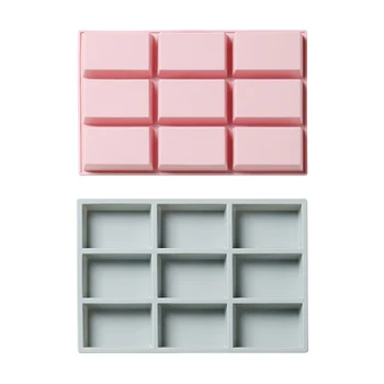 

2pcs 9 Holes Toast Bakeware Baking Tool Easy Clean Silicone Cake Mold Non Stick DIY Reusable Pastry Kitchen Bread Homemade