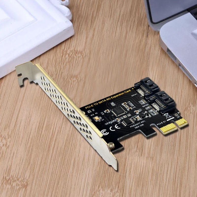 PCI Express SATA 3 контроллер карты, 2 порта PCIe SATA III 6 ГБ/сек. внутренний адаптер конвертер для настольного ПК поддержка SSD и HDD wit