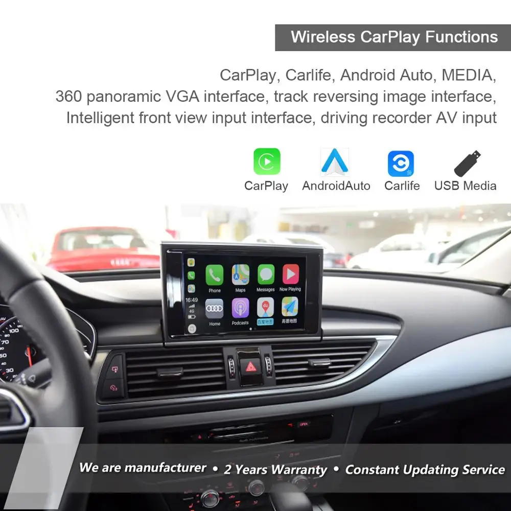 Беспроводная Автомобильная смарт-приставка CarPlay Android для Audi A6 A7 RS6 RS7 MMI2G MMI3G MIB